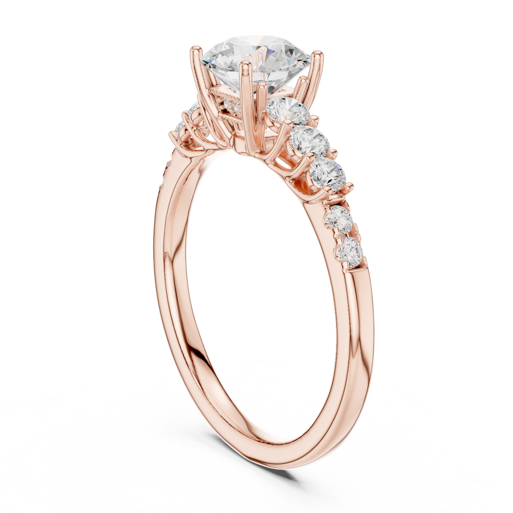 The Seraphina K14 Gold Graduating Diamond Solitaire Ring