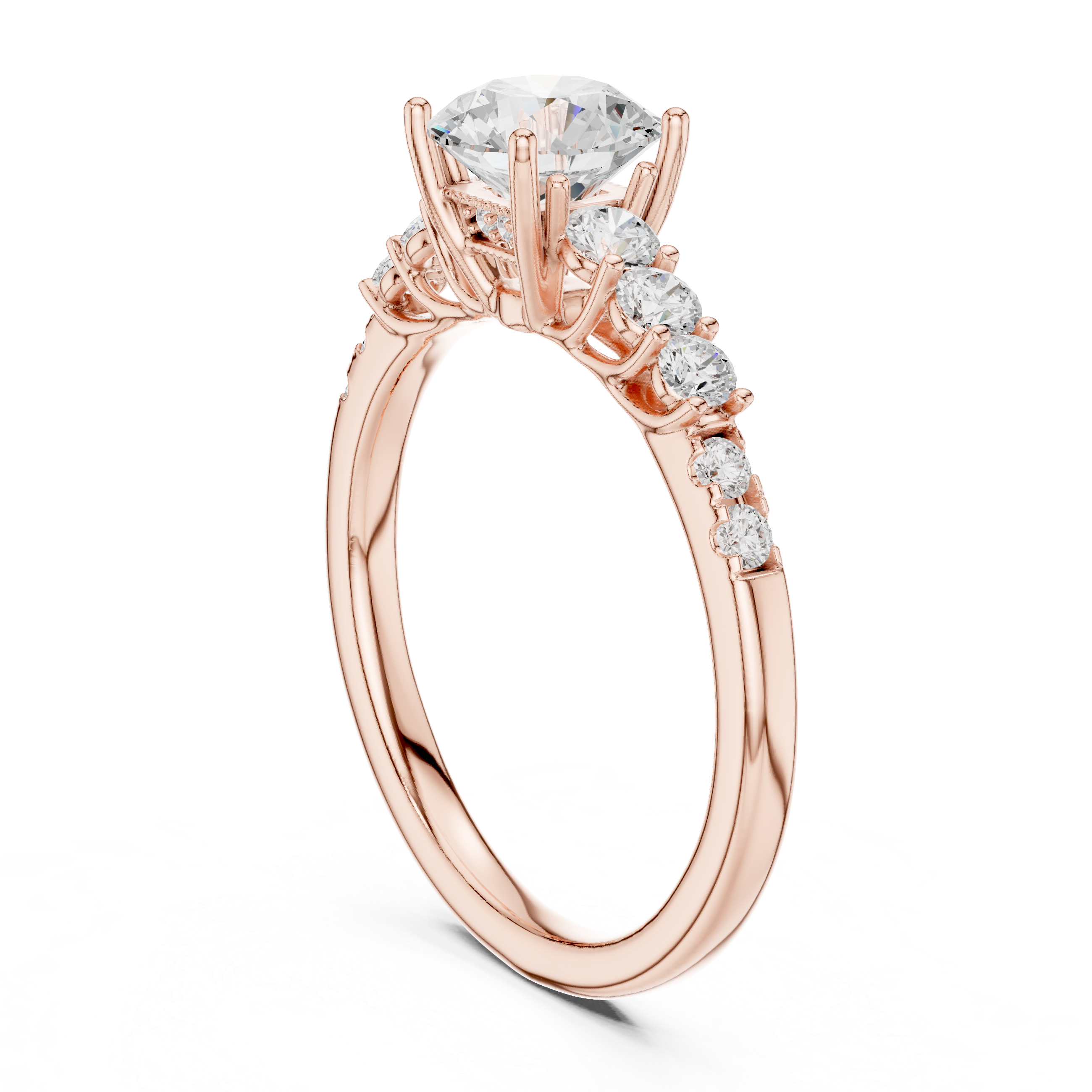The Seraphina K14 Gold Graduating Diamond Solitaire Ring