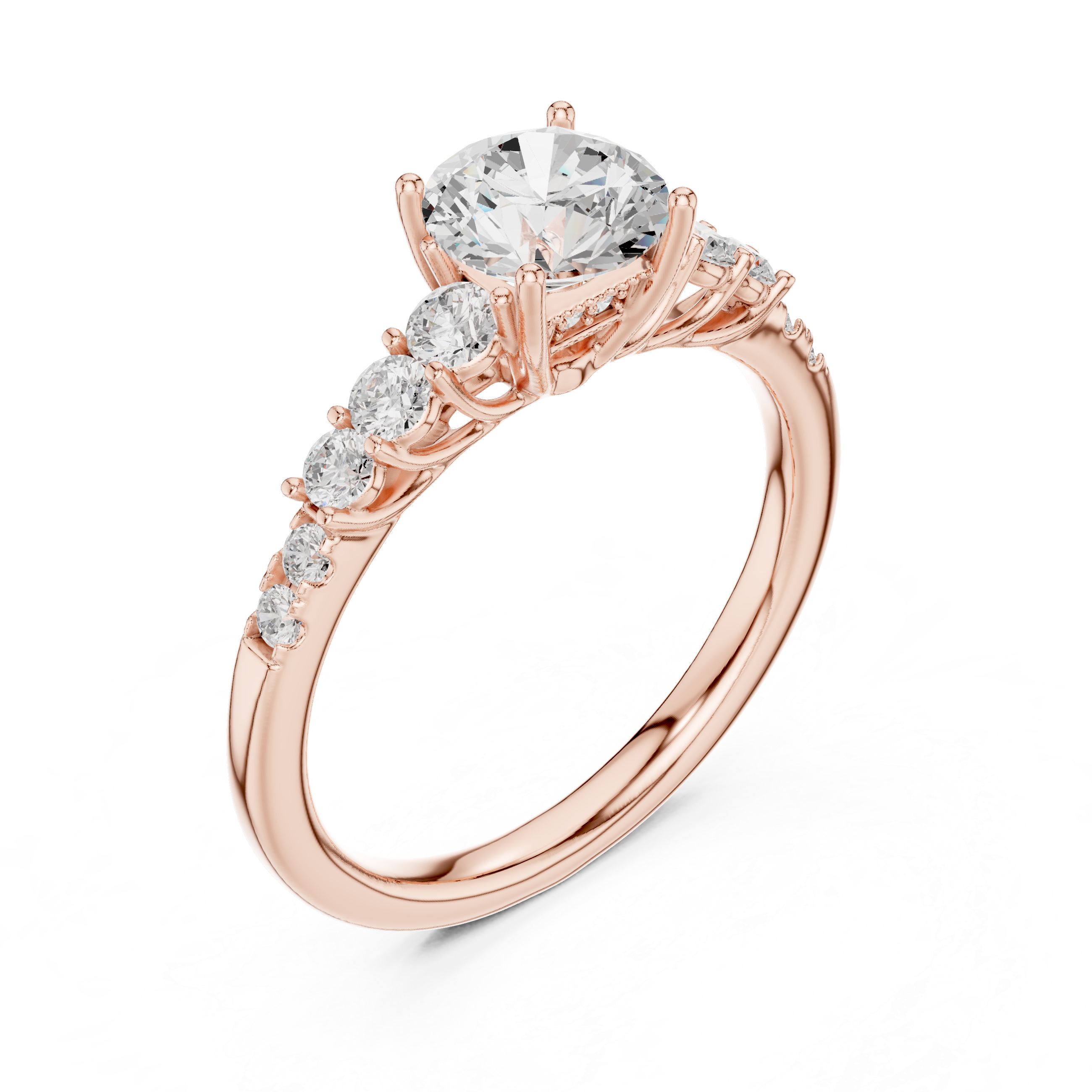 The Seraphina K14 Gold Graduating Diamond Solitaire Ring
