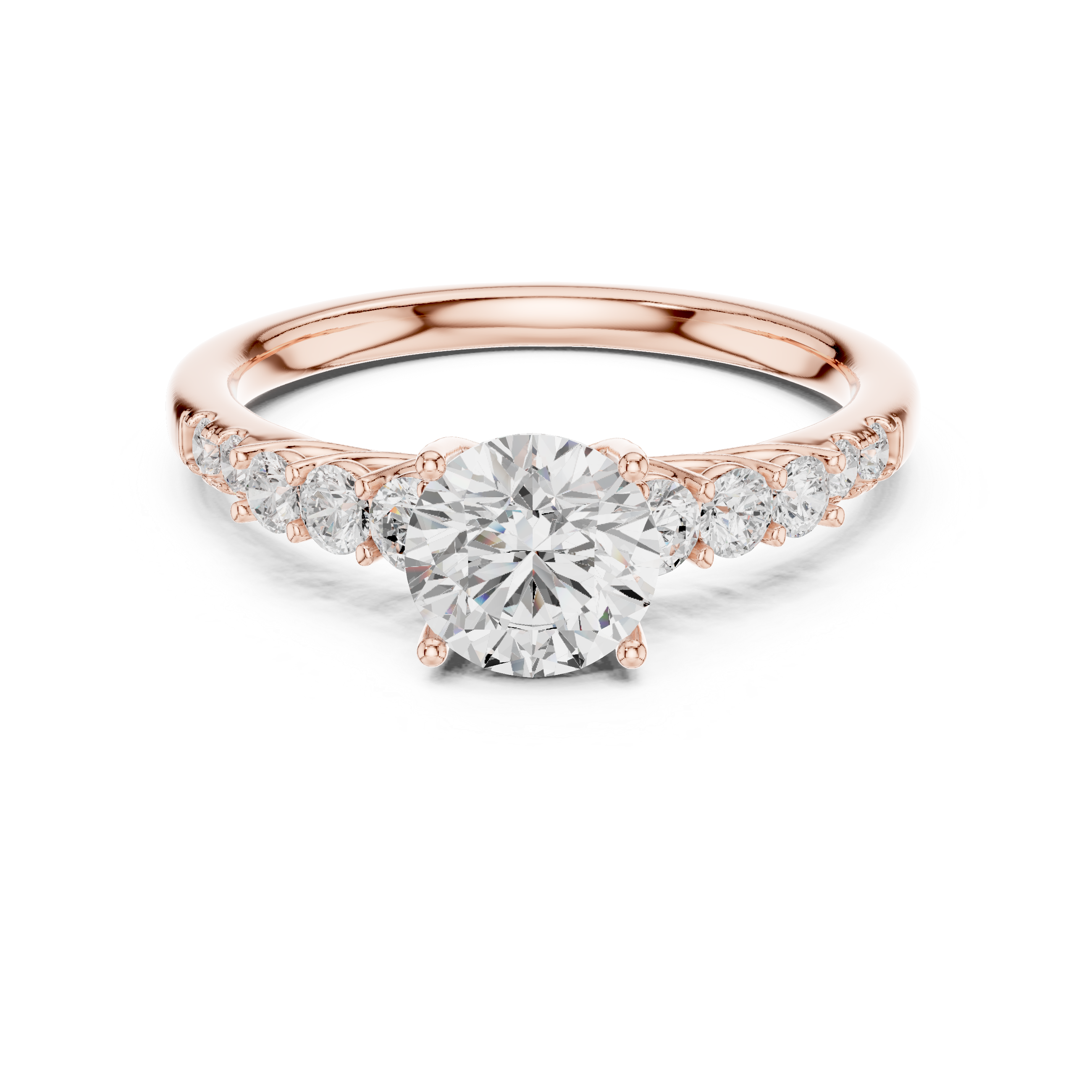 The Seraphina K14 Gold Graduating Diamond Solitaire Ring