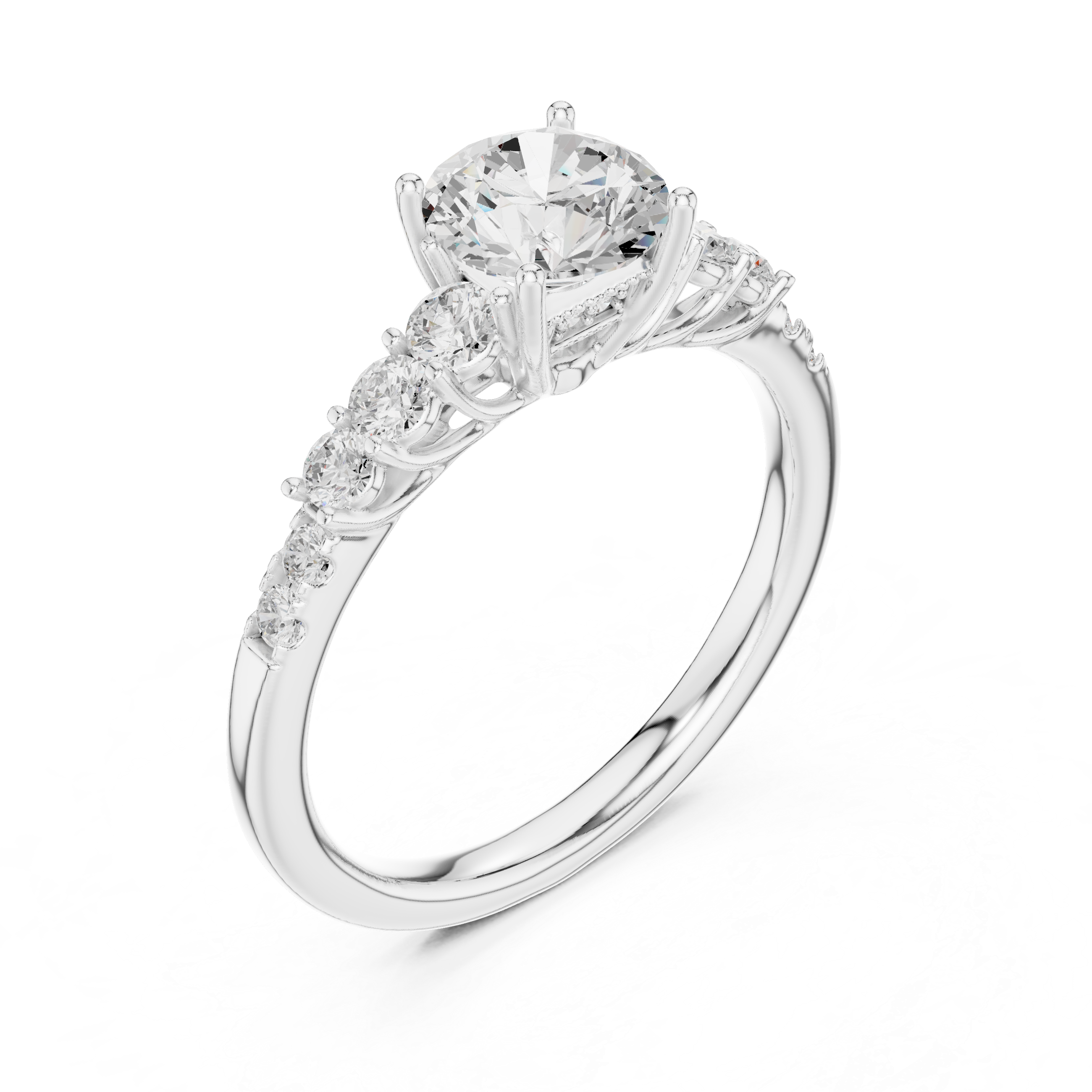 The Seraphina K14 Gold Graduating Diamond Solitaire Ring