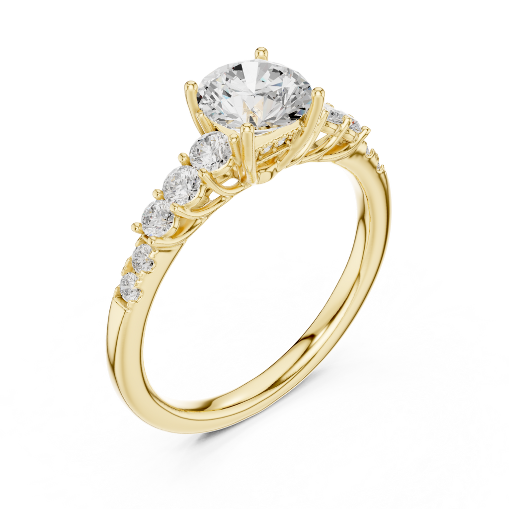 The Seraphina K14 Gold Graduating Diamond Solitaire Ring